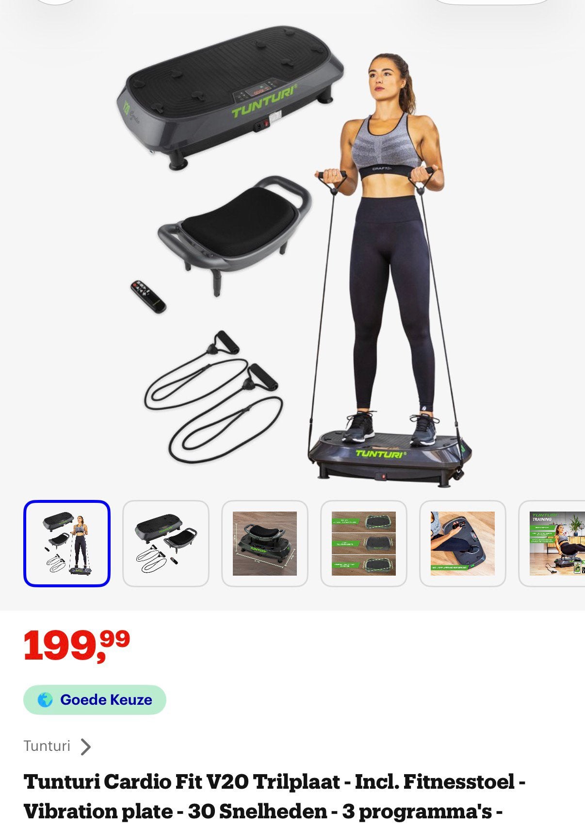 TUNTURI TUNTURI CARDIO FIT TRILPLAAT V20, Ophalen, Nieuw, Benen, Trilplaat