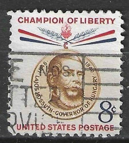 USA 1958 - Yvert 651 - Lajos Kossuth - 8 c. (ST), Verzenden, Gestempeld, Noord-Amerika