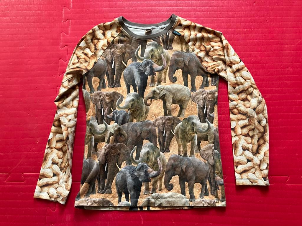 Olifanten longsleeve +- maat 152, Ophalen of Verzenden, Gebruikt, Jongen of Meisje, Shirt of Longsleeve