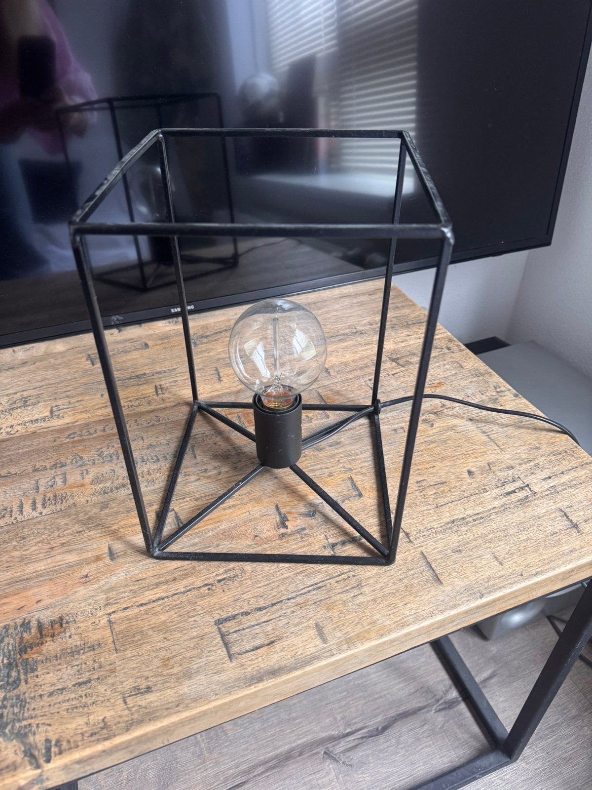 Lamp kubus zwart, Ophalen, Gebruikt, Metaal, Minder dan 50 cm