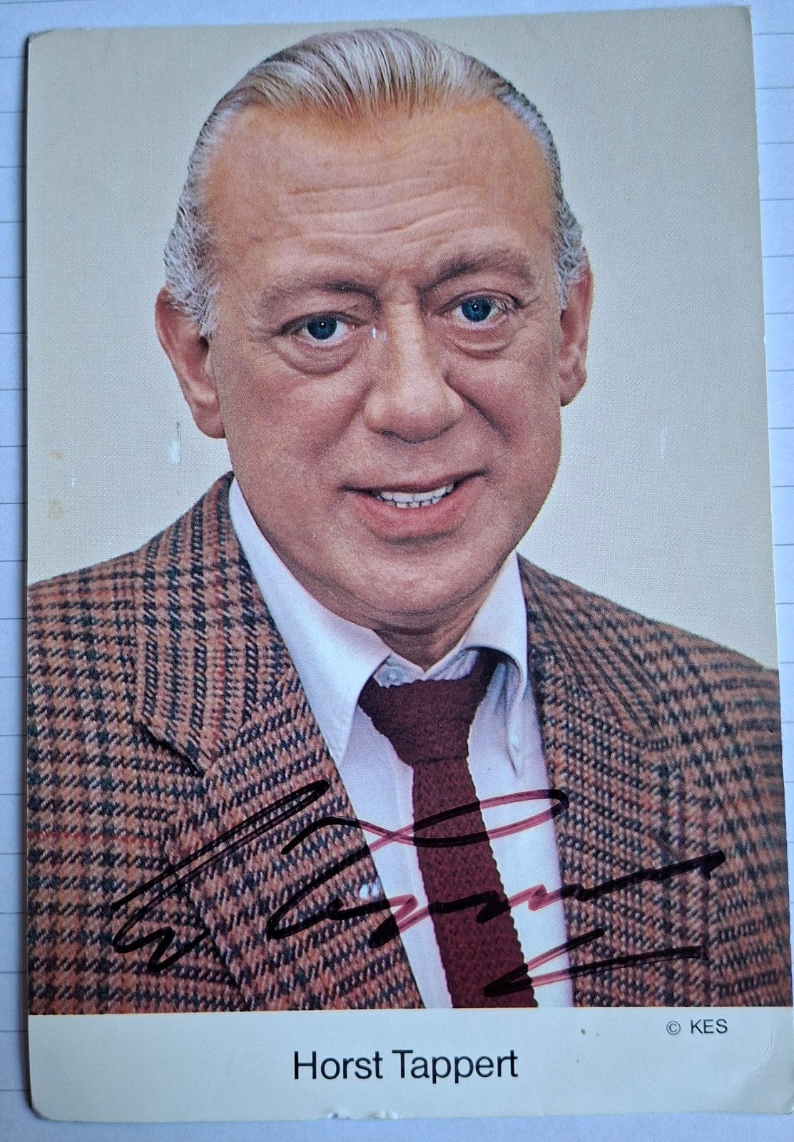 Kaart van Derrick, Horst Tappert + handtekening !., Ophalen of Verzenden, 1980 tot heden, Zo goed als nieuw, Overige onderwerpen