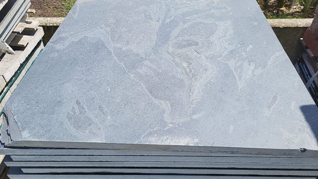 35.84m2 restpartij natuursteen tegels mustang 80x80, Ophalen, Nieuw, Terrastegels, Natuursteen