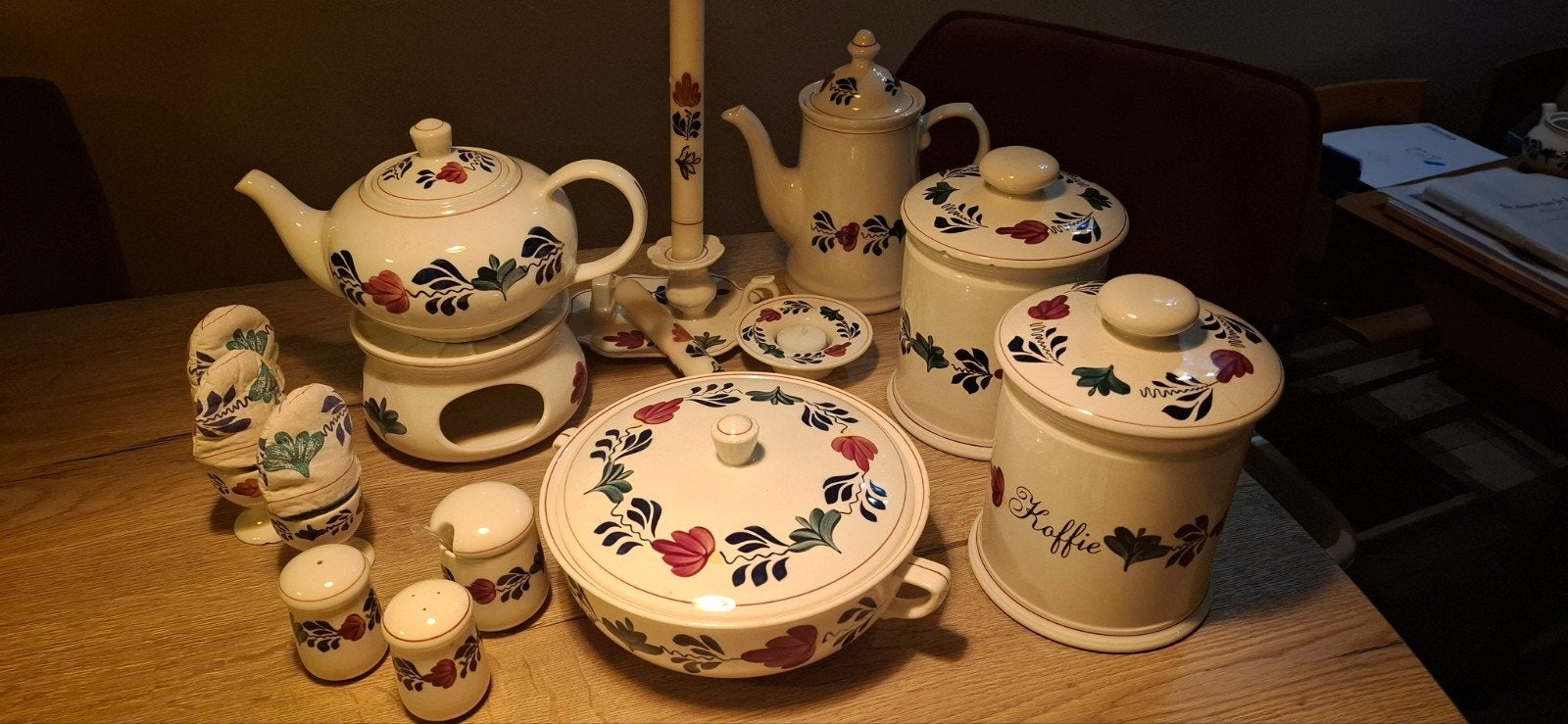 Uitgebreide Boerenbont servies set, Antiek en Kunst, Ophalen of Verzenden