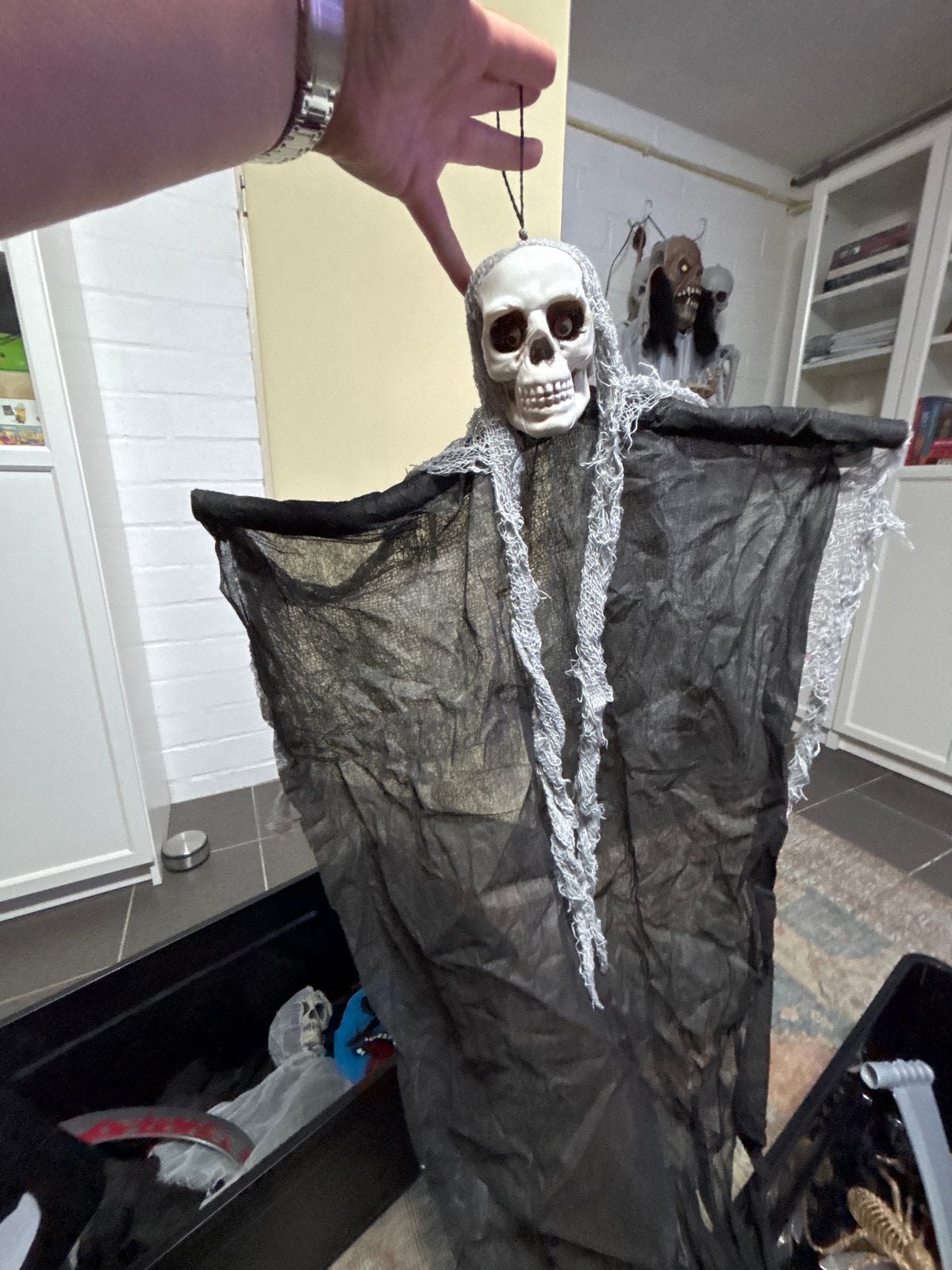 Griezelige Halloween skelet decoratie, Ophalen, Gebruikt, Versiering, Halloween of Griezel