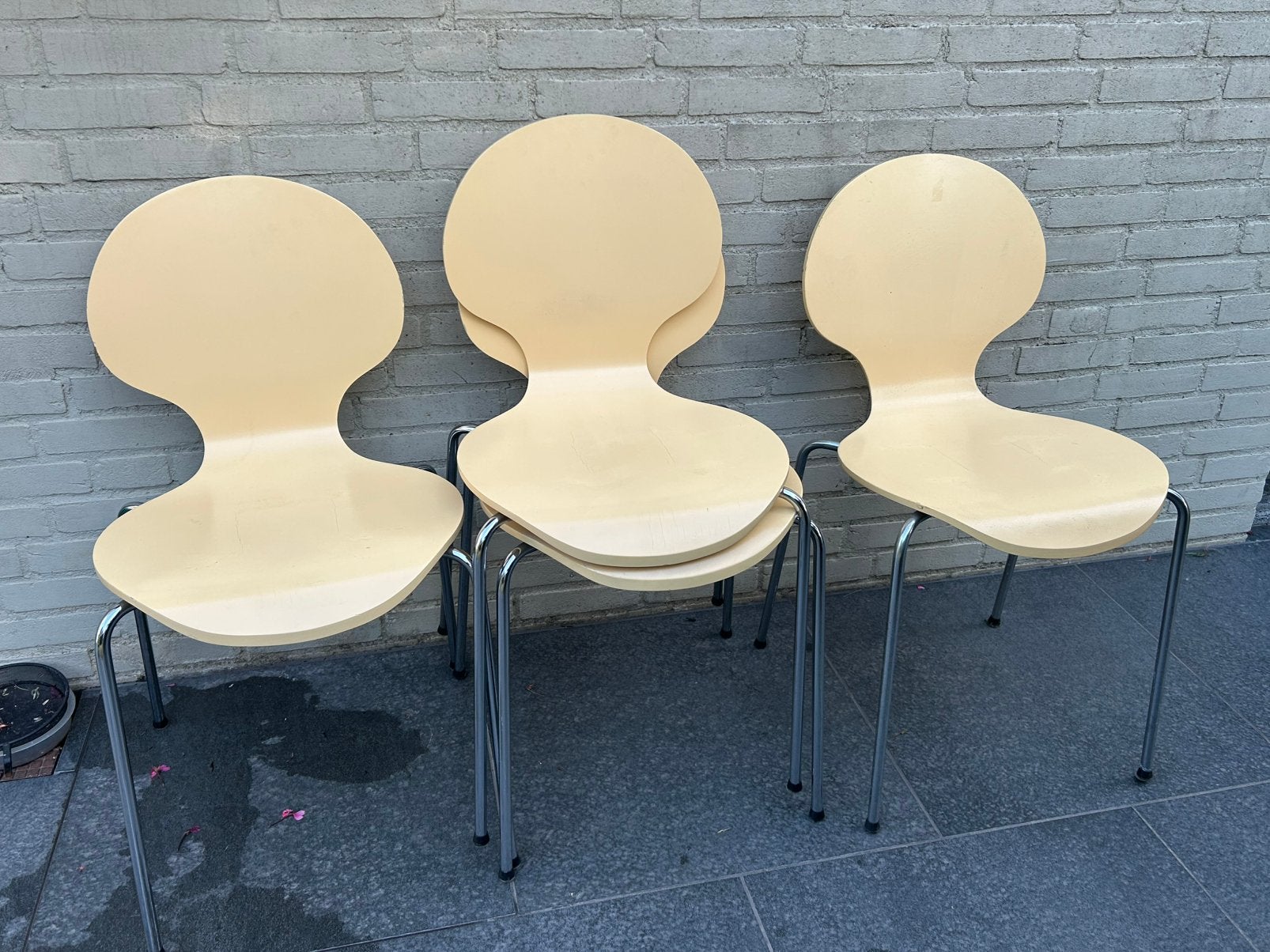 4 deense Design keukenstoelen van Ole Jorgensen, Ophalen, Gebruikt, Overige kleuren, Vier