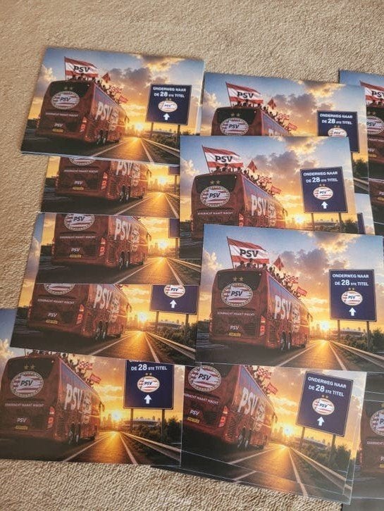 PSV Onderweg naar de 28e titel stickers, Ophalen of Verzenden, 1980 tot heden, Ongelopen, Sport en Spel
