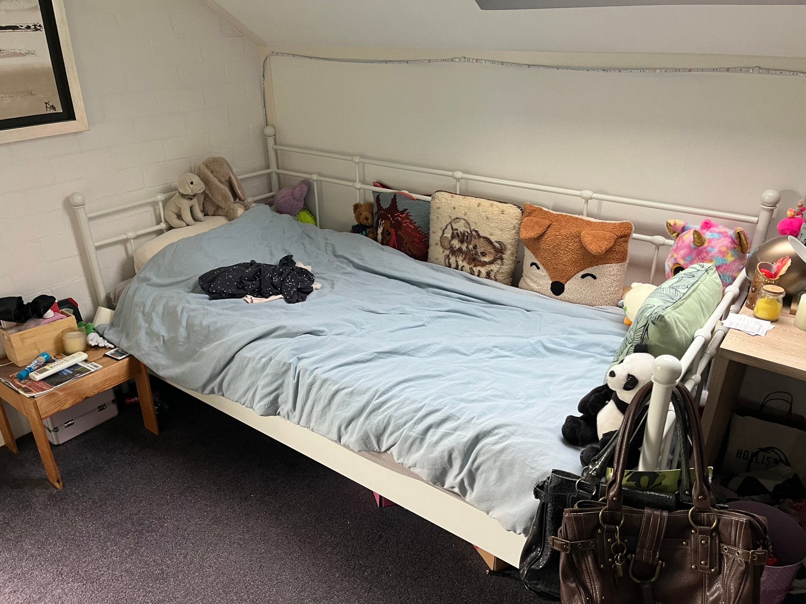 1 persoons bed van 200 meter bij 90cm (Beter Bed), Ophalen, 90 cm, Eenpersoons, Wit