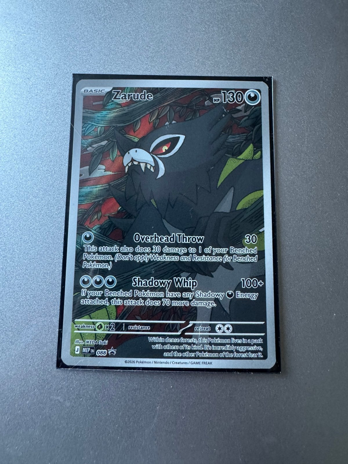 Pokémon Kaart - Zarude MEP 088 Promo (Pitch Black) - NM, Ophalen, Zo goed als nieuw, Losse kaart, Foil