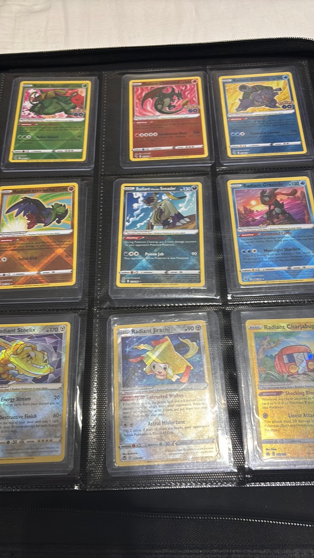 9 radiant pokemon kaarten, Ophalen, Zo goed als nieuw, Meerdere kaarten