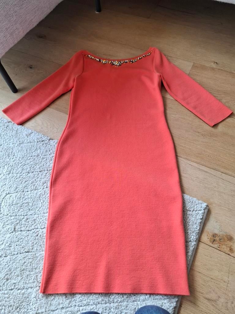 Blumarine wollen jurk koraal maat L 40, Blumarine, Ophalen of Verzenden, Maat 42/44 (L), Oranje
