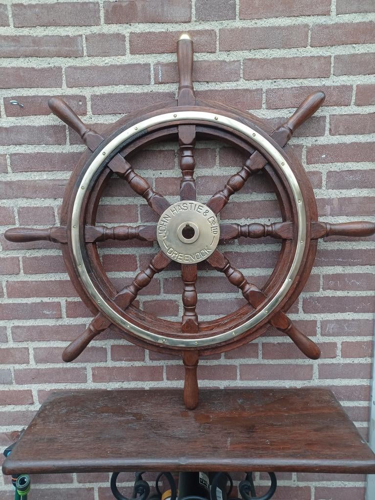 Antiek John Hastie stuurwiel uit de 19e eeuw, Antiek en Kunst, Antiek | Woonaccessoires, Ophalen