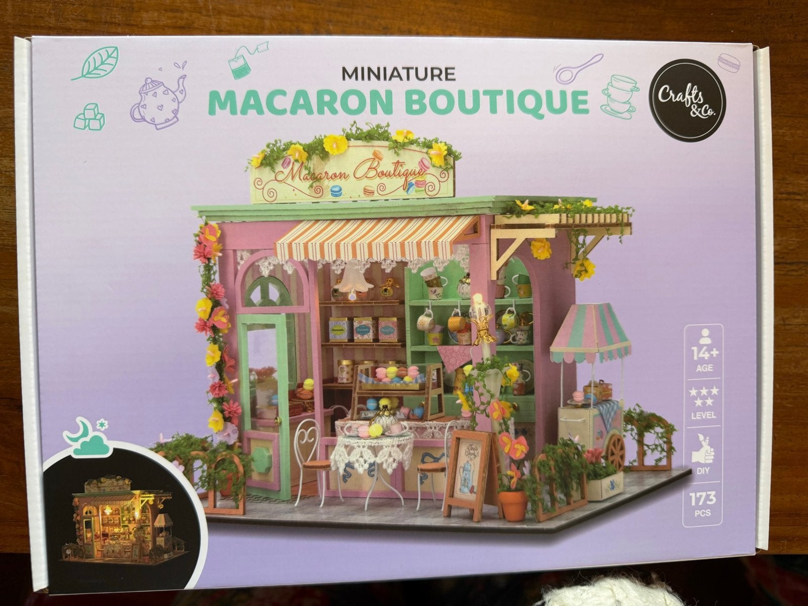 Miniatuur Macaron Boutique Poppenhuis DIY Kit, Ophalen of Verzenden, Nieuw, Poppenhuis
