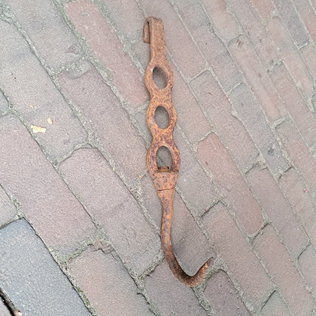 Oude brocante smeedijzeren haak vleeshaak slagershaak Etage3, Gebruikt, ., Ophalen of Verzenden, .