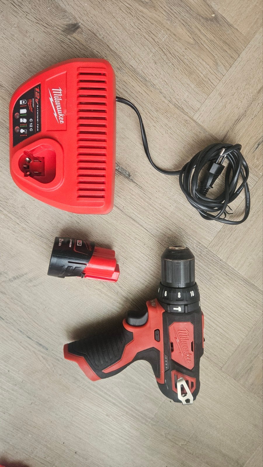 Milwaukee M12 BPD Boor-/Schroefmachine met Klopfunctie, Gebruikt, Ophalen of Verzenden, Boor- en Schroefmachine, Minder dan 400 watt