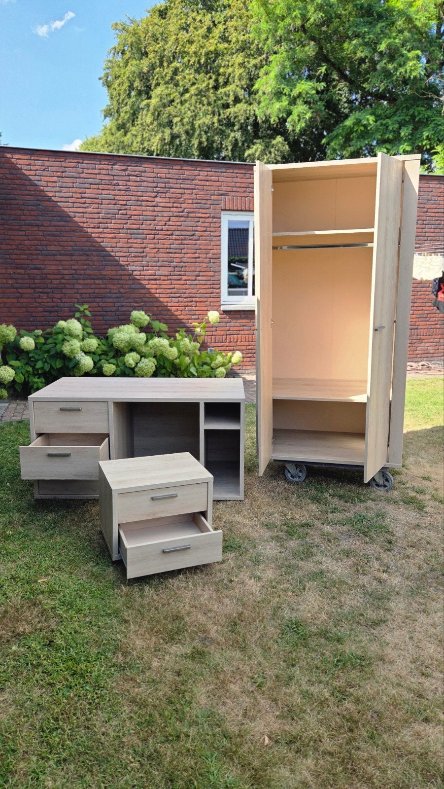 Nette en complete tienerkamer., Huis en Inrichting, Slaapkamer | Bedden, Zo goed als nieuw, Eenpersoons, 90 cm, Hout, Wit, Ophalen