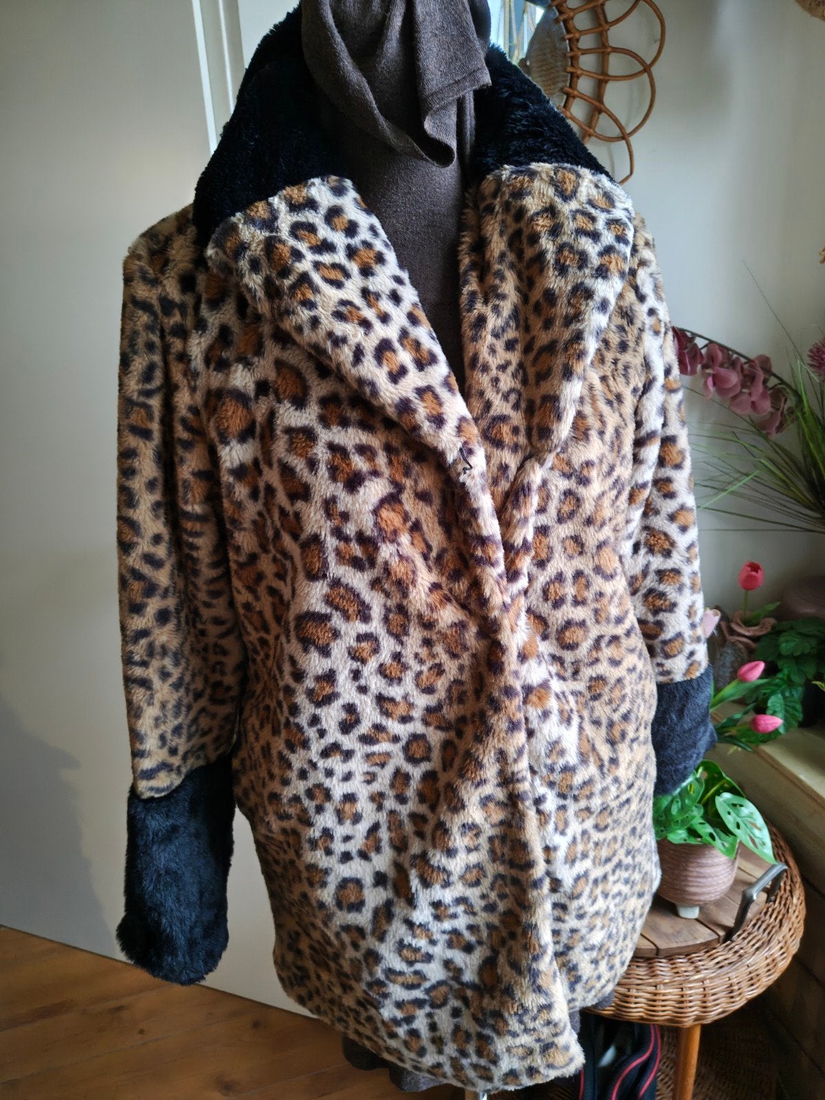 fluffy vest jas maat s luipaardprint, Kleding | Dames, Ophalen of Verzenden