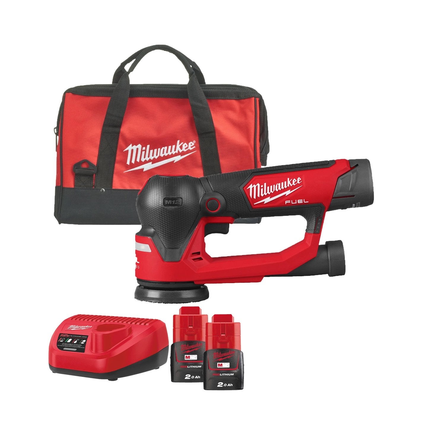 Z.g.a.n. Milwaukee M12 Excentrische Schuurmachine Set 75mm, Doe-het-zelf en Verbouw, Ophalen, Zo goed als nieuw, Minder dan 600 watt