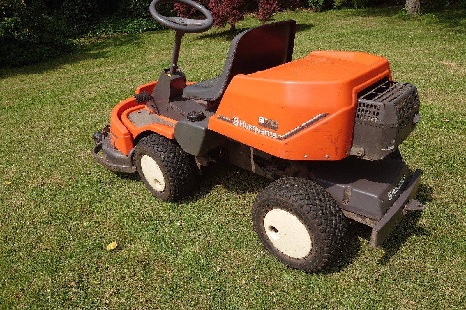 Husqvarna 970 Rider zitmaaier met opvangbak, Tuin en Terras, Zitmaaiers, Ophalen, Gebruikt, Opvangbak, 90 tot 120 cm