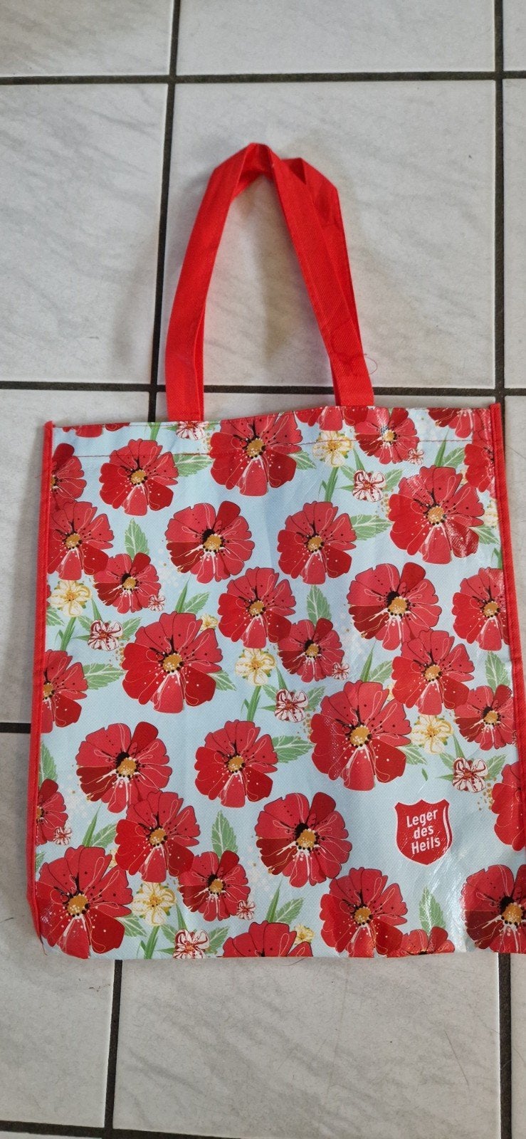 Boodschappentas Leger des Heils - Bloemenprint, Ophalen of Verzenden, Nieuw, Rood, Shopper