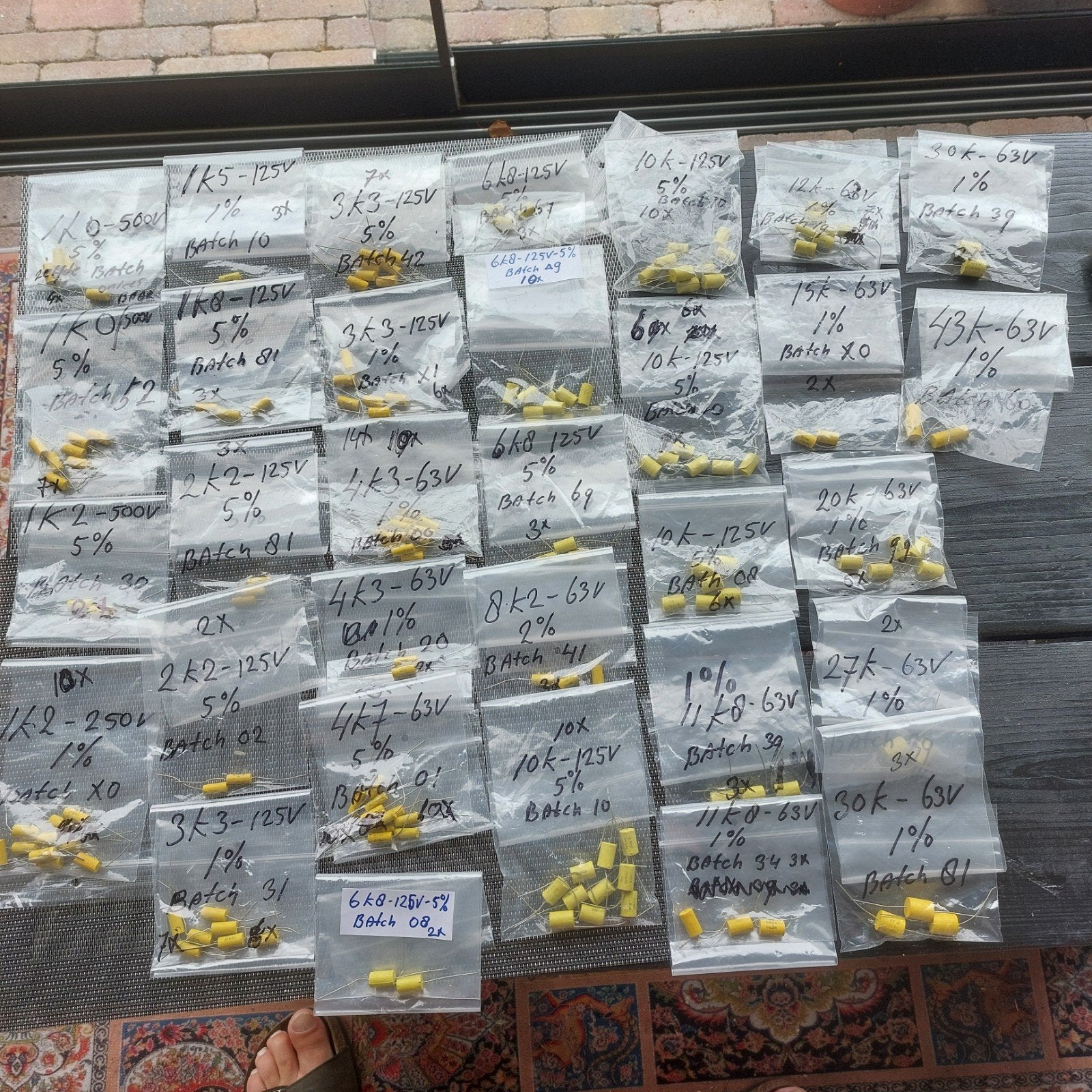 Matched N.O.S  Precisie Folie condensatoren per batch 163 s, Ophalen of Verzenden, Nieuw