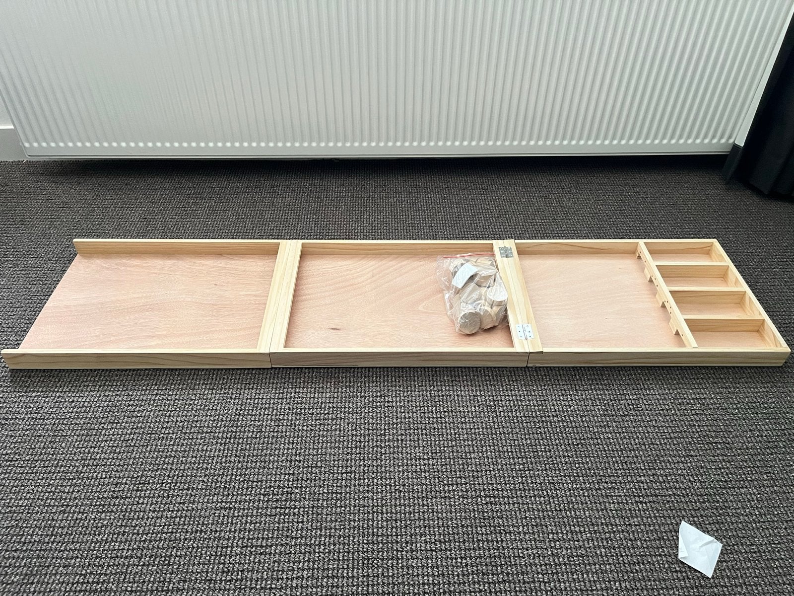 Opvouwbare sjoelbak - Compact en compleet met sjoelschijven, Een of twee spelers, Ophalen, Zo goed als nieuw