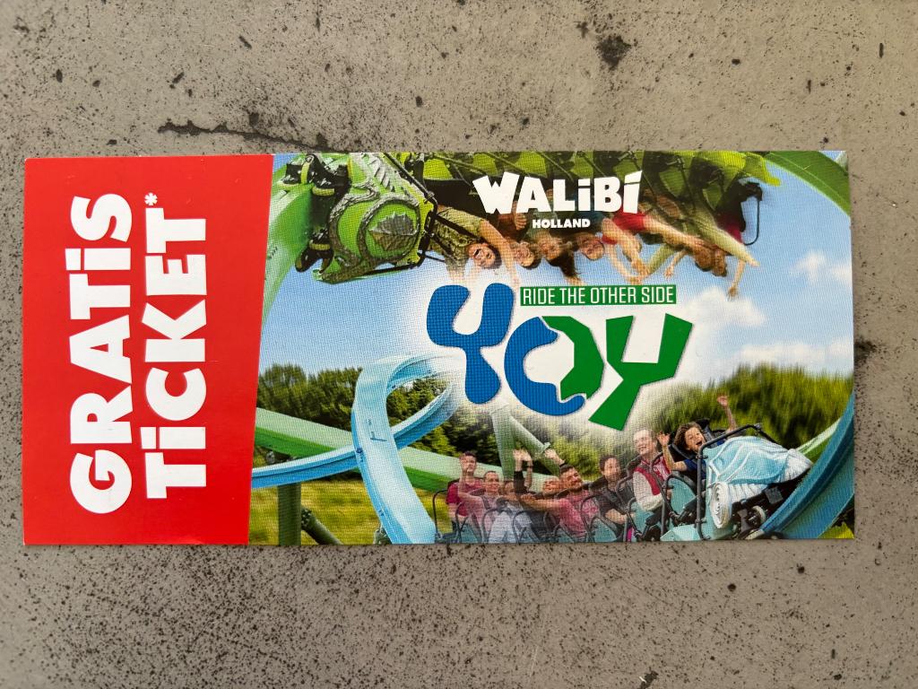 3e entreeticket gratis Walibi, Tickets en Kaartjes, Eén persoon, Kortingskaart