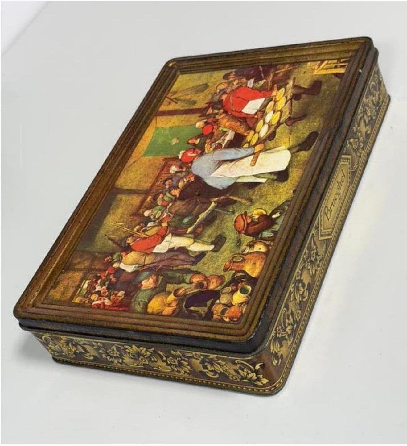 Vintage De Gruyter blikken trommel Brueghel 1953 antiek blik, Verzamelen, Ophalen of Verzenden, Zo goed als nieuw