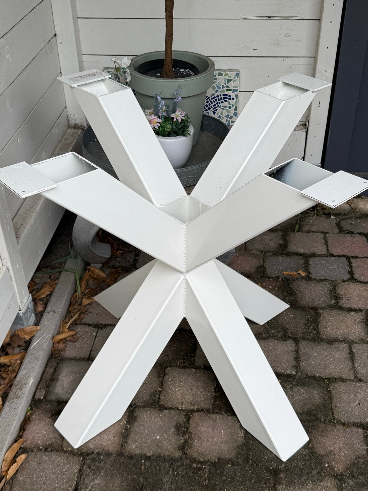 Witte metalen tafelpoot - Spider onderstel, Tafelpoot, Gebruikt, 50 tot 100 cm, Metaal
