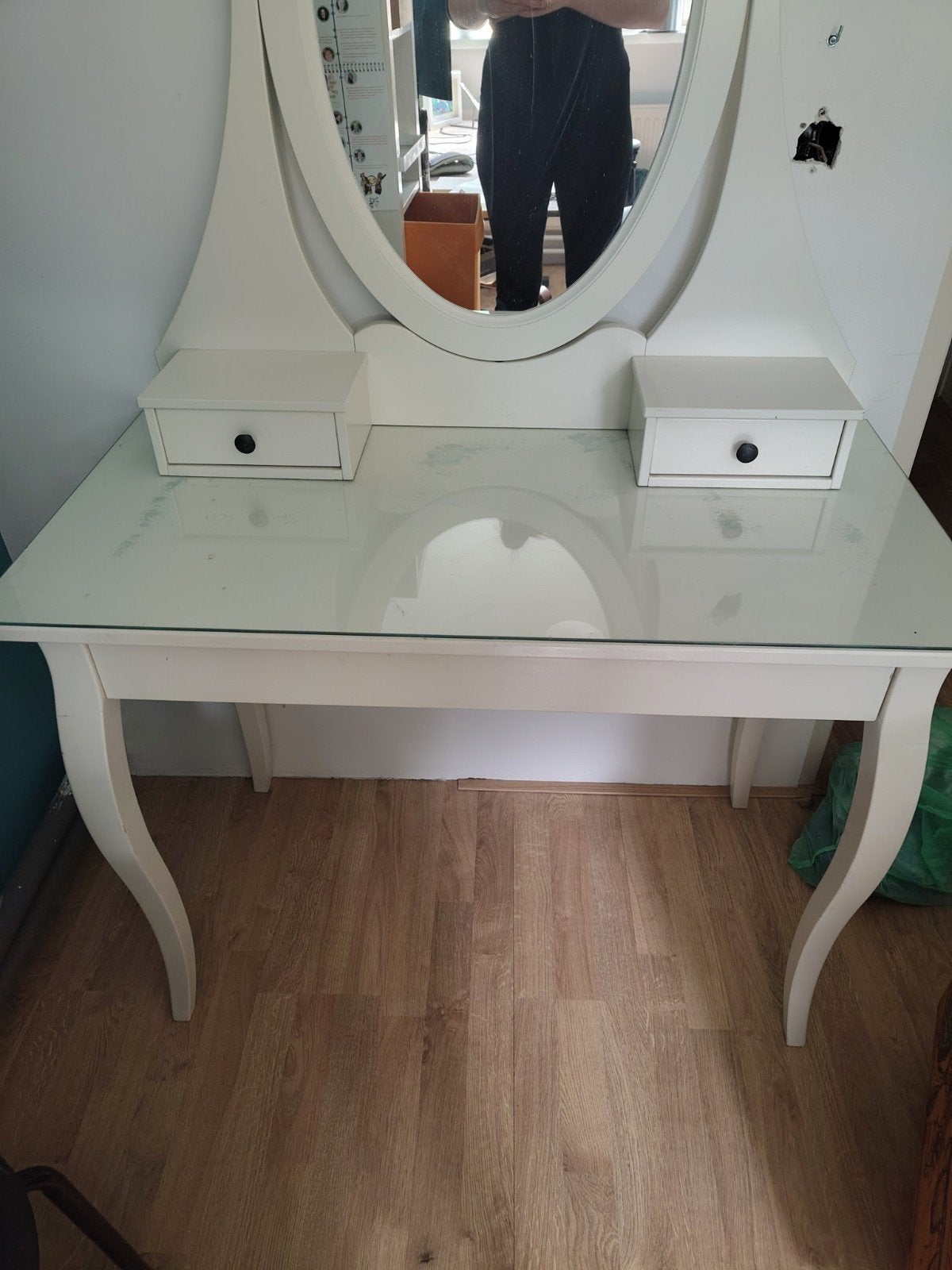 IKEA Kaptafel met spiegel, wit - 100x50x160 cm, Ophalen, Gebruikt, 100 tot 150 cm, Klassiek