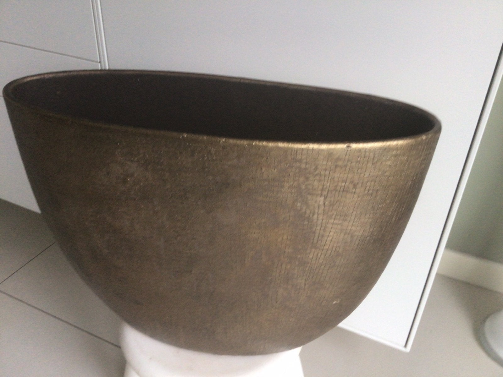 Goudkleurige ovale bloempot, Ophalen, Vetplant, Volle zon, Minder dan 100 cm