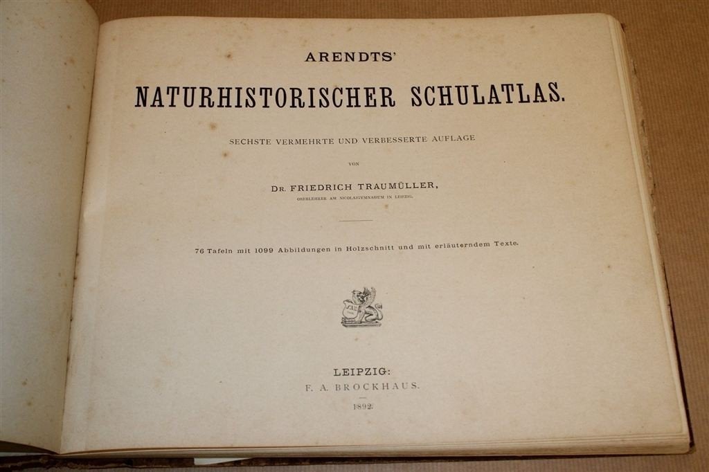 Antieke Natuurhistorische Atlas [1892] — Veel Litho\'s, Ophalen of Verzenden