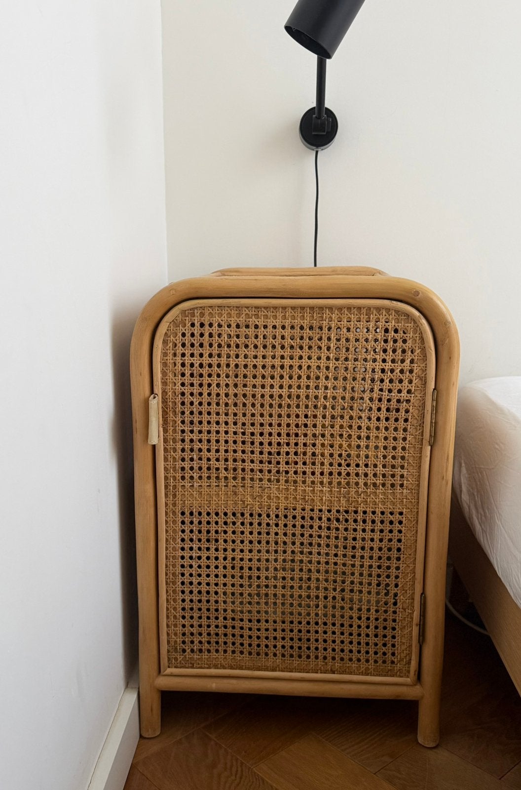 2 nachtkastjes Stockholm rotan, Ophalen, Minder dan 45 cm, Zo goed als nieuw, Minder dan 55 cm