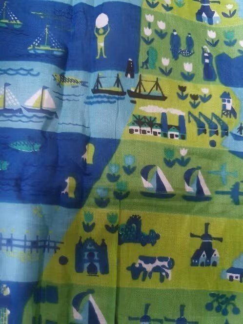 Klm sjaal Holland zeldzaam uit de jaren 60., Ophalen, Zo goed als nieuw, Kaart, Foto of Prent