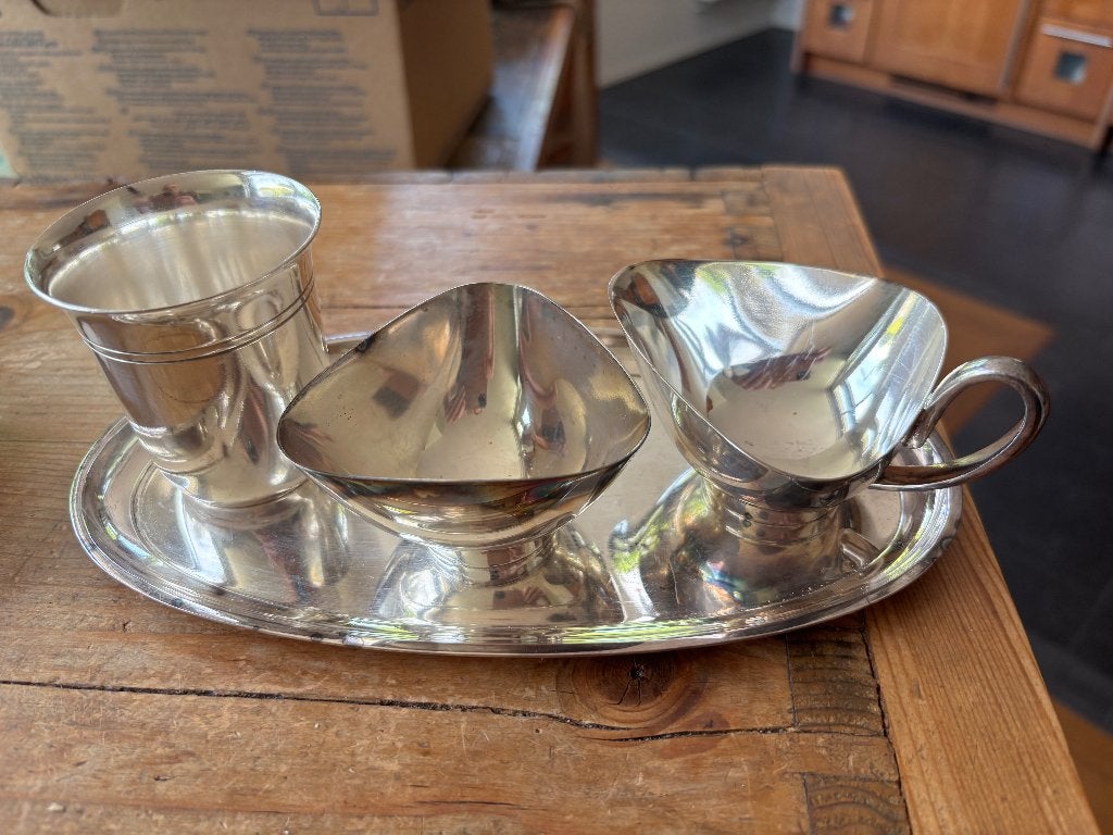 vintage gero 90 verzilverd roomstel, mid century modern, Ophalen of Verzenden