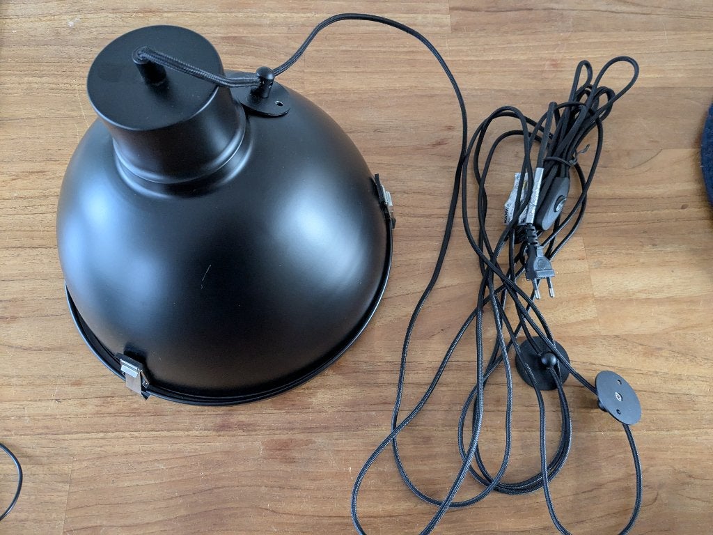 Hanglamp Magnus mat zwart - Karwei, Ophalen, E27 (groot), Zo goed als nieuw, Glas