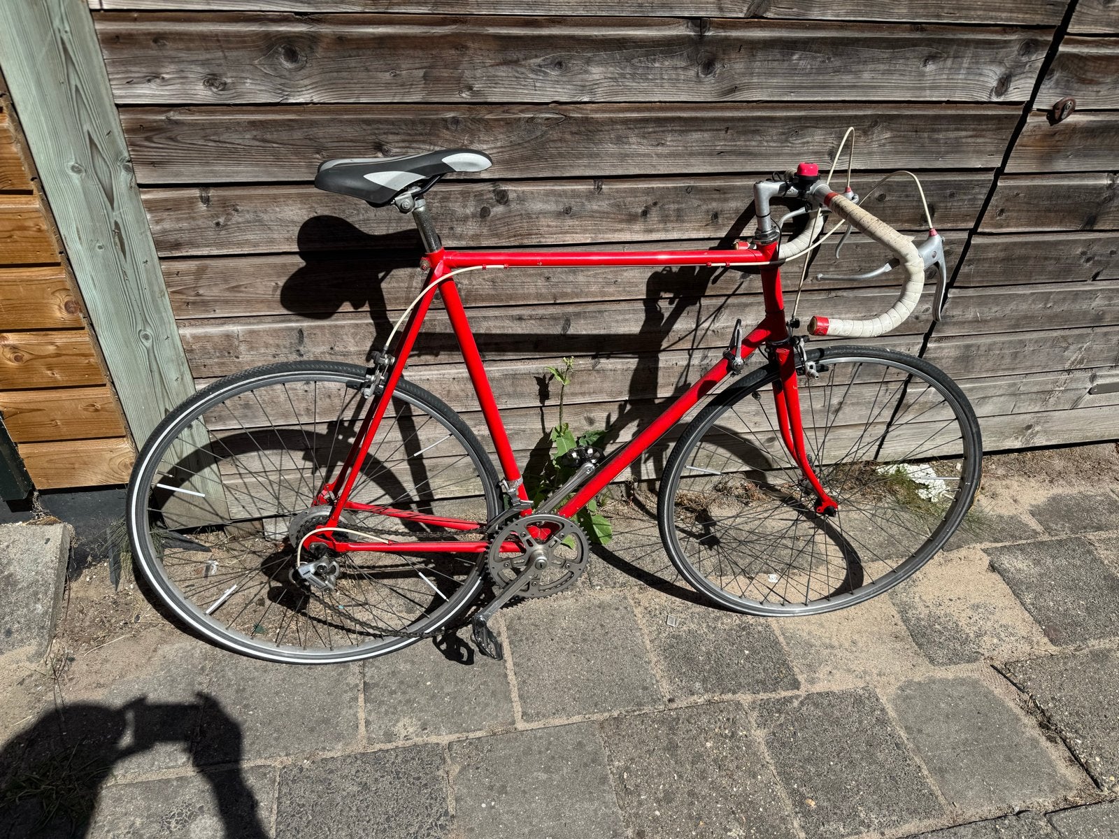 Vintage rode racefiets - Klassiek model, Fietsen en Brommers, Fietsen | Racefietsen, 28 inch, Gebruikt, 61 tot 65 cm, Ophalen