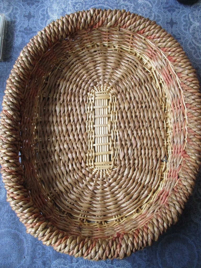 grote ovale robuuste mand - 44 x 55 x 9 cm, Huis en Inrichting, Ophalen of Verzenden, Zo goed als nieuw, Ovaal, Riet