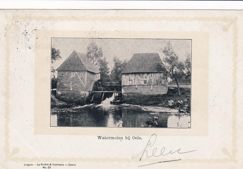 Hengelo, Oele, Watermolen., Verzamelen, Ansichtkaarten | Nederland, Verzenden, Voor 1920, Gelopen, Overijssel