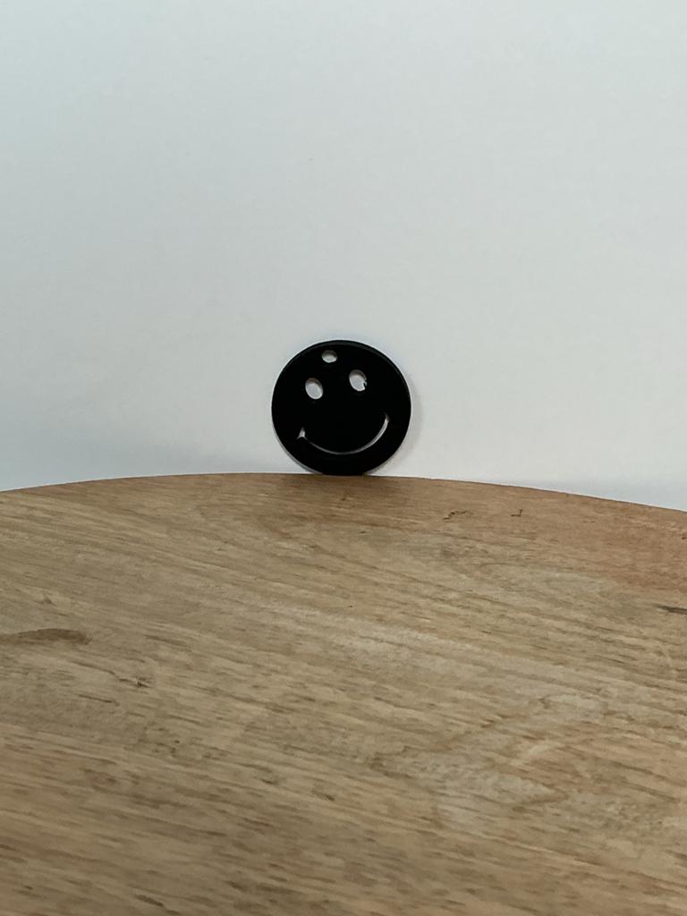 Zwarte Smiley Sleutelhanger - 3d geprint, Ophalen of Verzenden, Nieuw, Overige typen