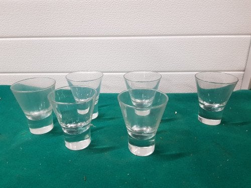 Shot glazen groot 6x, Verzamelen, Glas en Borrelglaasjes, Ophalen of Verzenden, 'T Olde Gre-j, Info@toldegrej.nl, Endepoelstraat 20f Didam