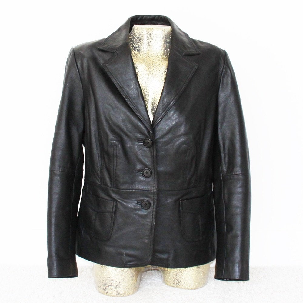 Prachtige Leren Chedo Fashion Jas (Maat 40)* € 55,-, Maat 38/40 (M), Zwart, Ophalen of Verzenden, Zo goed als nieuw