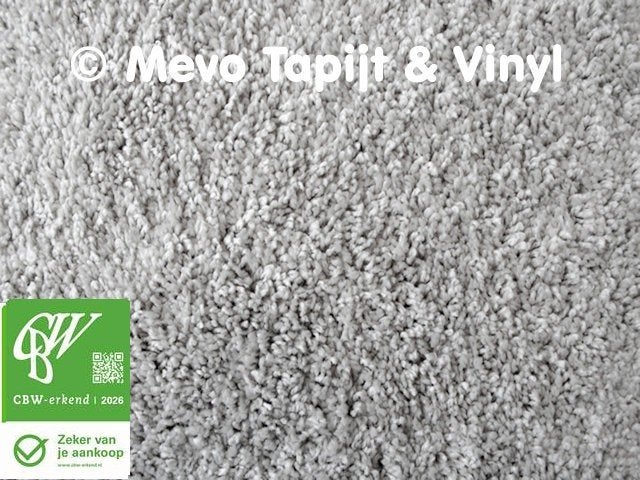 Frisé Tapijt, Grijs, lengte 7.50 x 4 mtr, gratis staal., Huis en Inrichting, Ophalen, MeVo tapijt en vinyl, Nieuw, 25 tot 50 m²