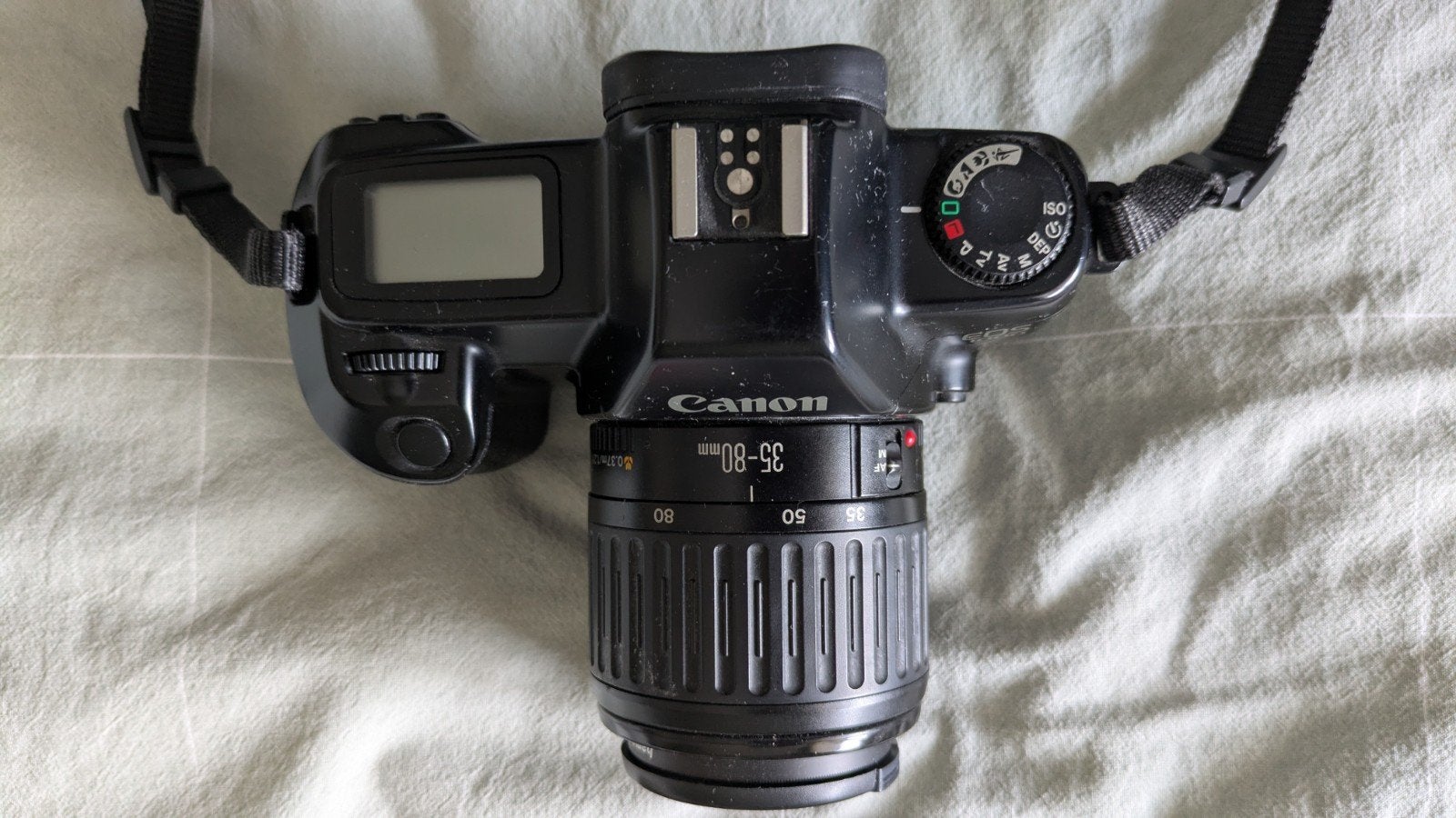 Canon EOS 1000 spiegelreflexcamera met 35-80mm lens, Audio, Tv en Foto, Fotocamera's Analoog, Ophalen of Verzenden, Gebruikt, Spiegelreflex