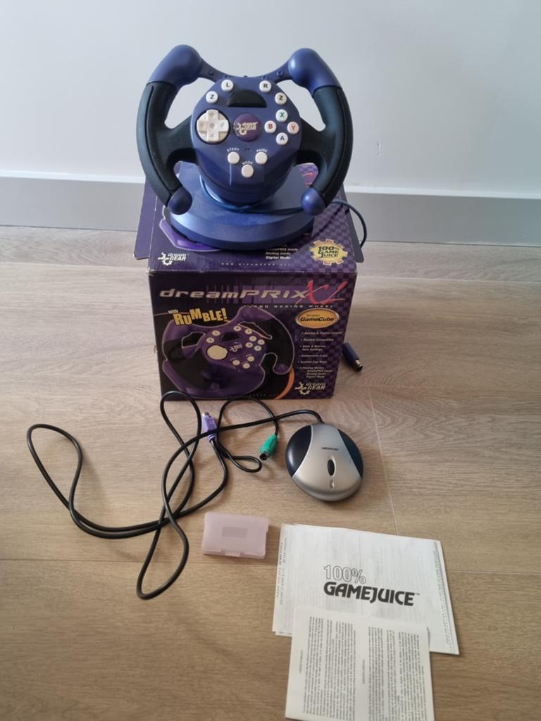 DreamPrix XL Turbo Racing Wheel voor GameCube, Racestuur, Gebruikt, Nintendo, Force feedback