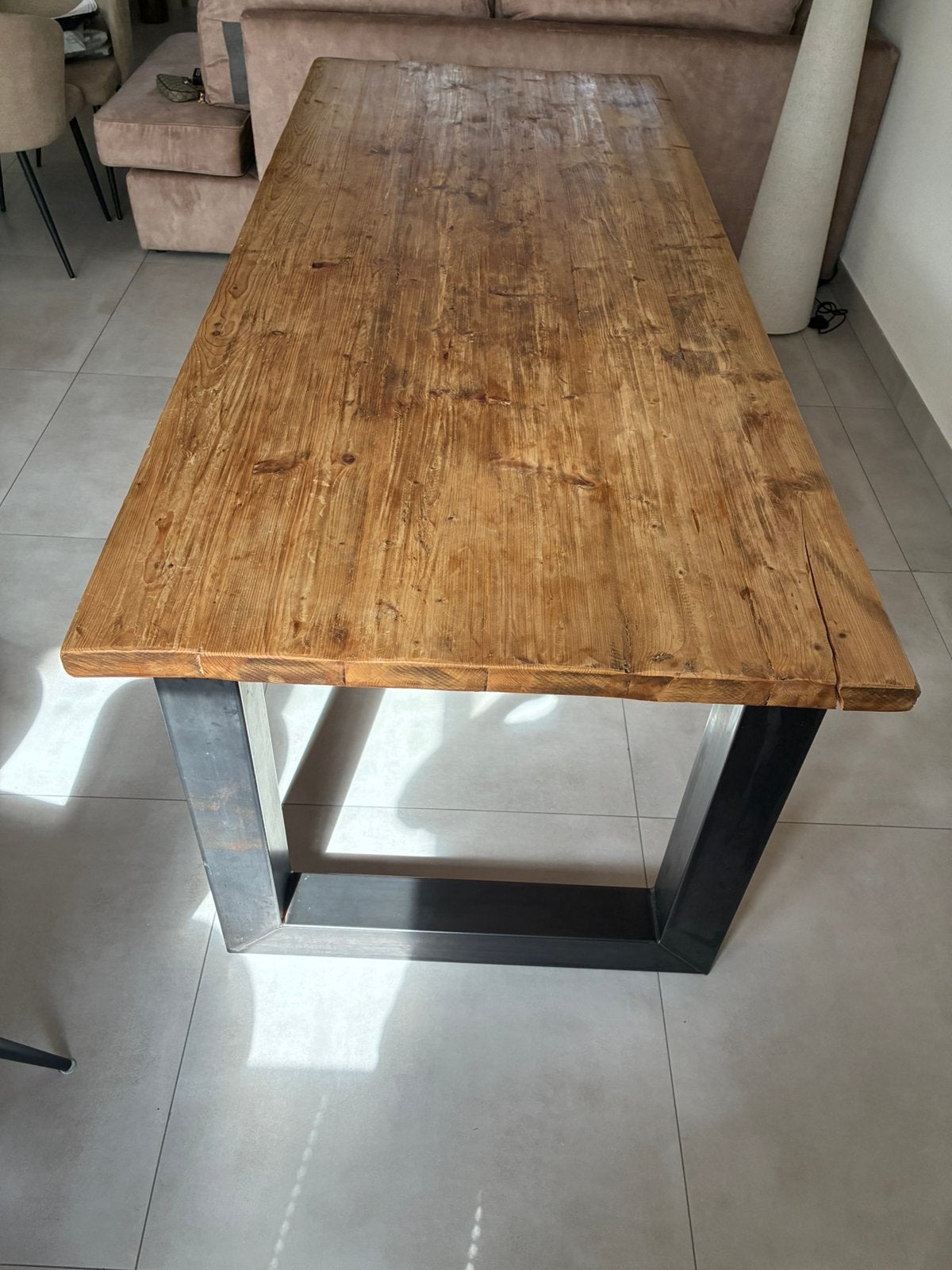 Houten Eettafel lengte 0,93 cm Breedte 2.20 m Hoogte 0,77, Ophalen, 200 cm of meer, 50 tot 100 cm, Zo goed als nieuw