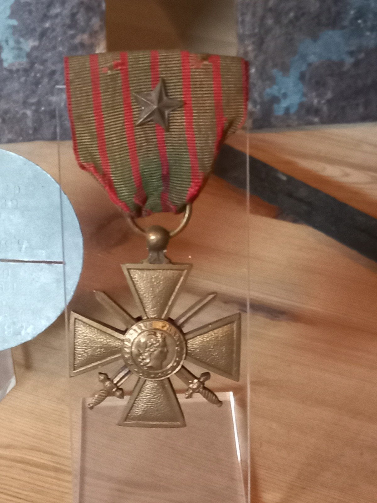 Franse Croix de Guerre WO1 Medaille, Ophalen of Verzenden, Overige soorten, Overige gebieden, Lintje, Medaille of Wings