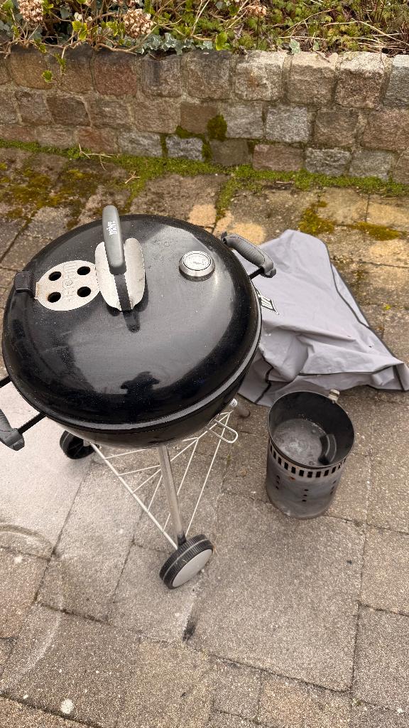 Weber Kettle 47 cm incl brikettenstarter & hoes, Tuin en Terras, Houtskoolbarbecues, Ophalen, Gebruikt, Weber, Met accessoires