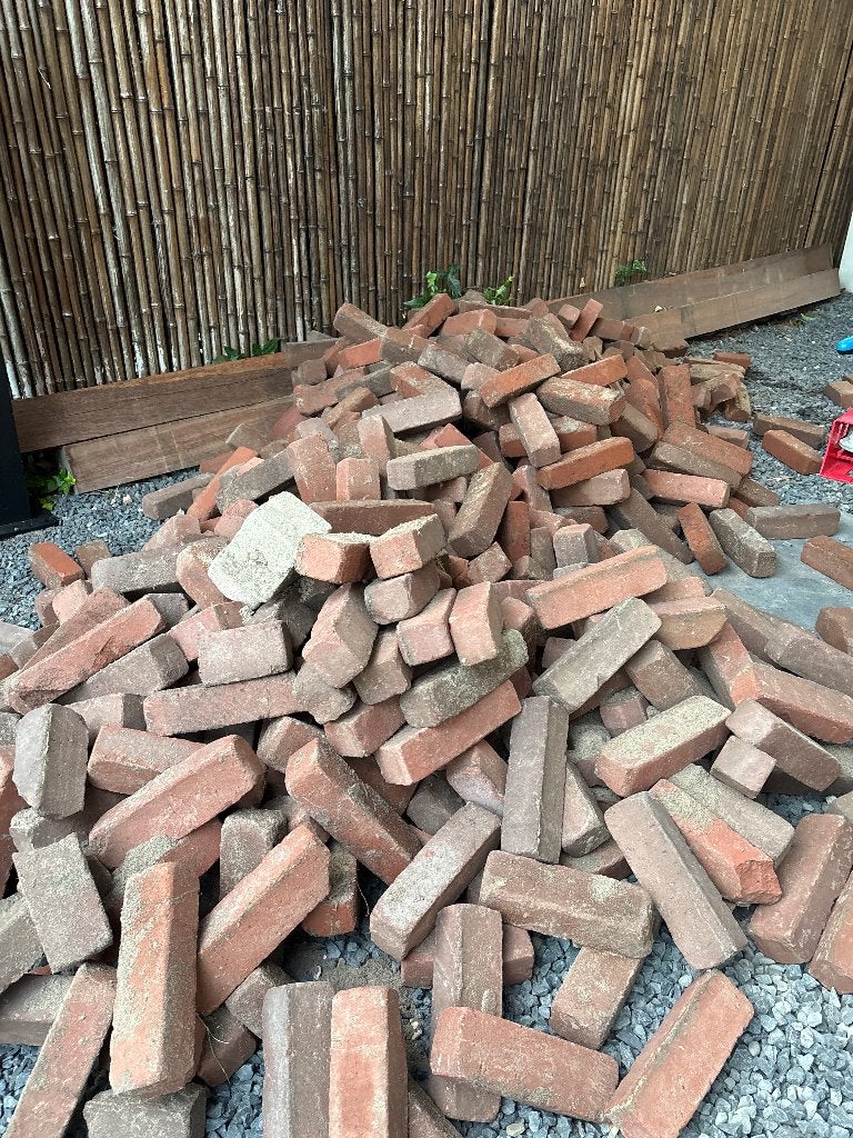 Mooie rode klinkers gratis af te halen, Tuin en Terras, Tegels en Klinkers, Ophalen, Klinkers, 5 tot 10 m², Zo goed als nieuw