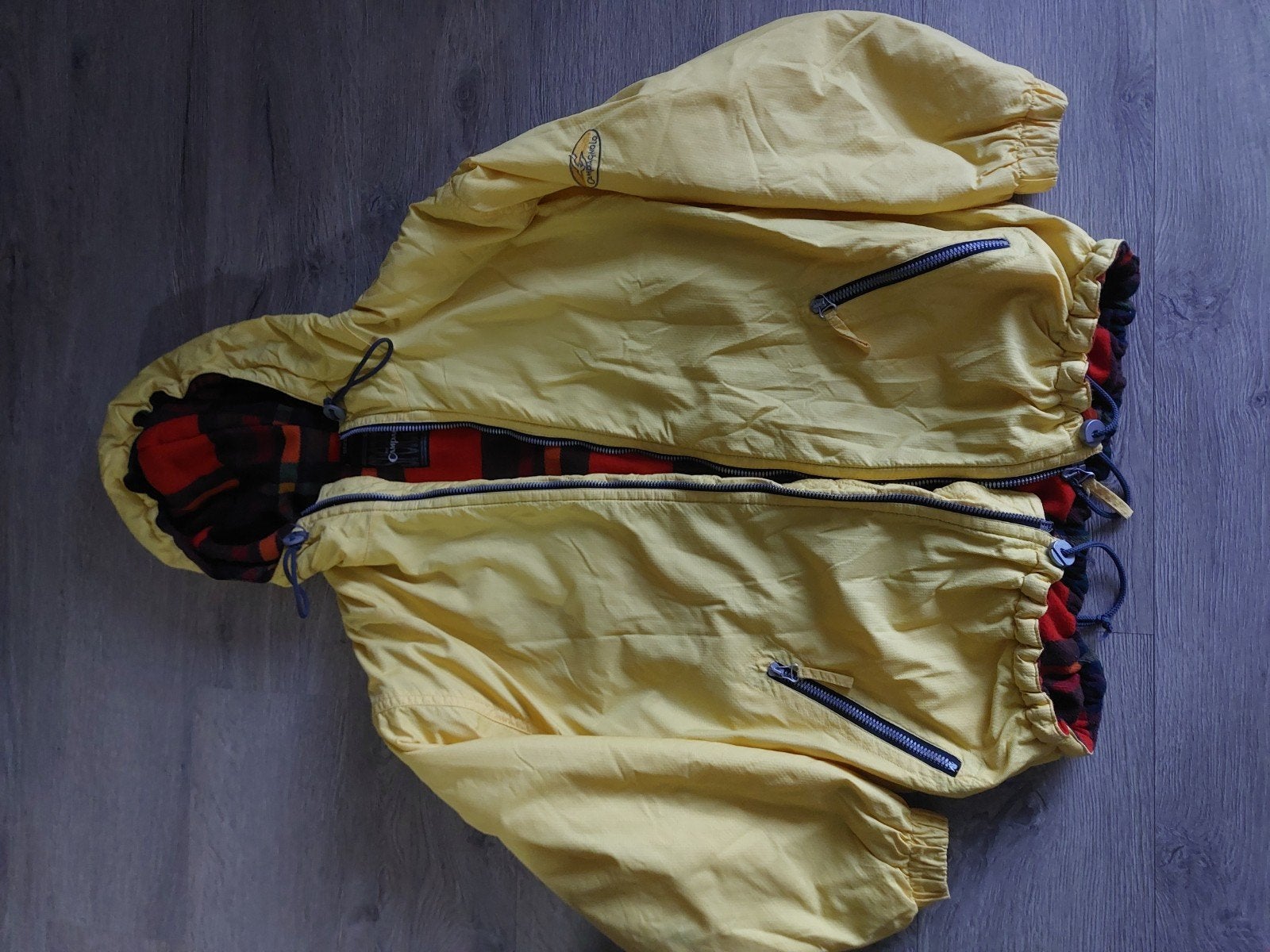 Gele ski-jack met geruite voering - Campagnolo, Kleding | Heren, Ophalen of Verzenden, Zo goed als nieuw, Jack