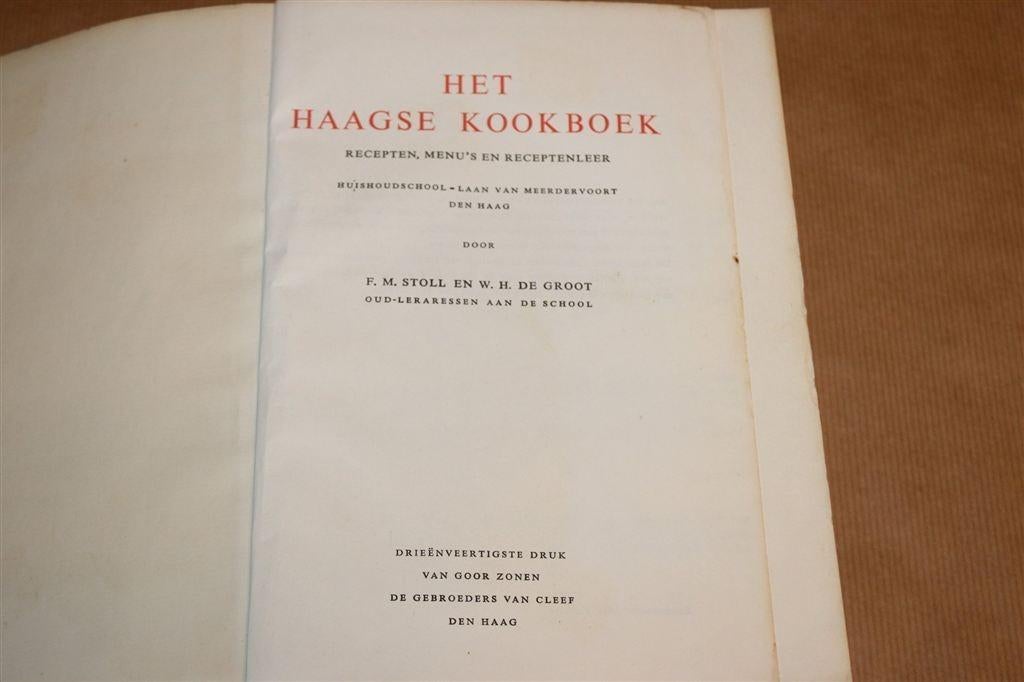 [Vintage] Haagse Kookboek — Stoll & De Groot — 1963, Ophalen of Verzenden, Gelezen, Nederland en België